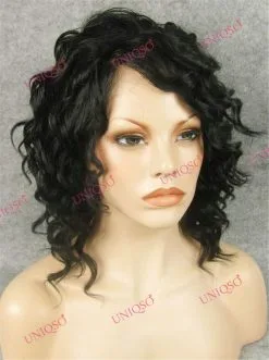 Celebrity Wig Premium Wig - Short Spiral Curl Black Lace Front Wig -Cosmetic Shop N17 1 c