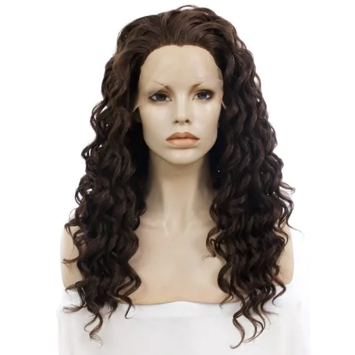 Celebrity Wig Premium Wig - Walnut Long Tight Curls Lace Front Wig -Cosmetic Shop N3 6 8