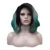 Celebrity Wig Premium Wig - Ombre Grey Turquoise Medium Curl Lace Front Wig