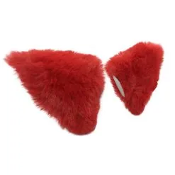 UNIQSO Anime Cosplay Ears Faux Fur Clip-on -Cosmetic Shop wolf red